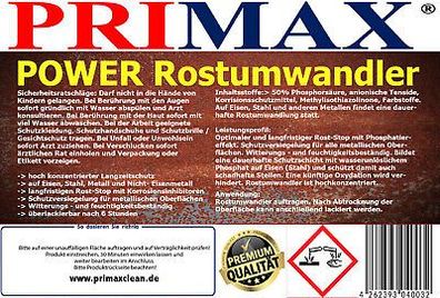 10L Rostumwandler Rostsanierer Grundierer POWER Premium NEU !!!