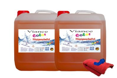 20 L Color Flüssigwaschmittel wie Waschpuver + Ausgießer + Microfasertuch