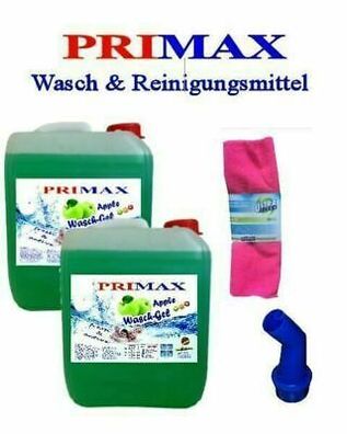2x10 L Flüssigwaschmittel Konzentrat grün Waschpulver Voll Waschmittel Tuch + A