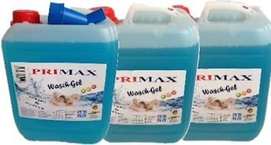 30 Liter Flüssigwaschmittel Gel Blau wie Waschpulver Voll Waschmittel - Primax