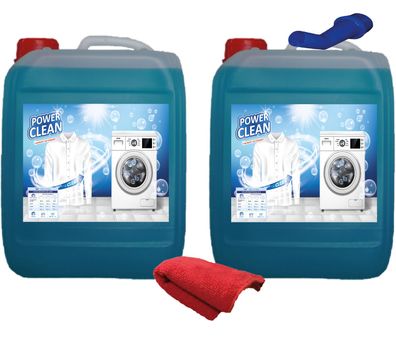 Flüssigwaschmittel Powerclean blau 20L wie Gel Waschpulver Waschmittel + A + Tuch