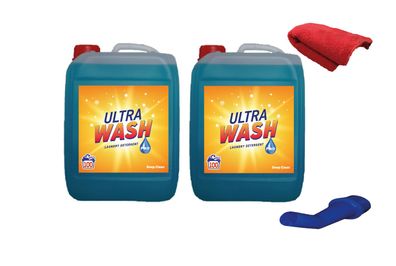 Ultrawash Waschmittel Flüssig 20L Waschpulver - 2x10L Deutsche Qualität Waschgel
