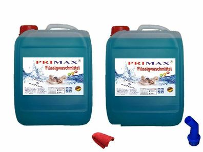 2 x 10 Liter Primax Flüssigwaschmittel Vollwaschmittel wie Waschpulver