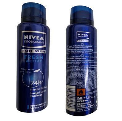 Nivea Deo Spray 150ml for Men Fresh Active Deodorant Meeresextrakte Frische Gefühl