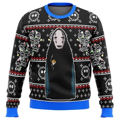 Spirited Away Rundhalspullover Chihiro No-Face 3D Druck Hoodie Weihnachts Sweatshirt
