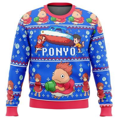 Anime Ponyo Rundhalspullover Sosuke 3D Druck Hoodie Weihnachts Sweatshirt Geschenk