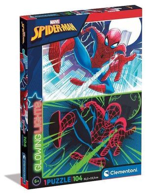 Clementoni 27555 Leucht- Puzzle 104 Teile Spider-Man Marvel Glowing Lights