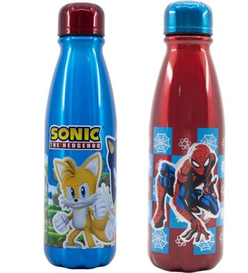 sonic Spiderman Aluminium Trinkflasche Wasserflasche 600 ml