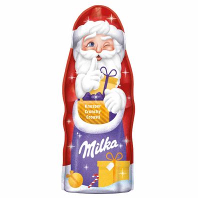 Milka Weihnachtsmann Knusper Alpenmilch Schokolade mit Knusperreis 45g