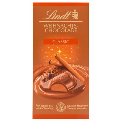 Lindt Weihnachts Chocolade Classic mit Zimt und Koriander 100g