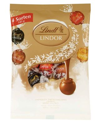 Lindt Schoko Kugeln Mix im Beutel mit zartschmelzender Füllung 145g