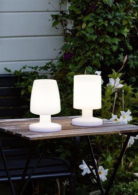 LED- Outdoor Tischleuchte Lora 13,5 x 20,5 cm Höhe Garten und Camping
