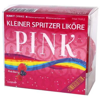 Spritzer Deluxe - 3er-Pack, fruchtig-pinker Likör in Penis-Flaschen