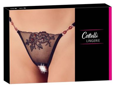 Cottelli Lingerie - String mit Stickerei und Strasselementen
