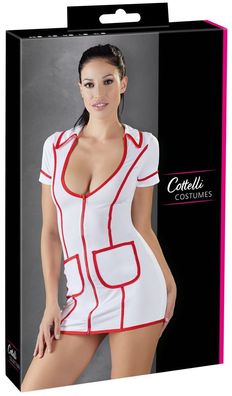 Cottelli Costumes Krankenschwester-Kleid, figurbetont und tief dekolletiert