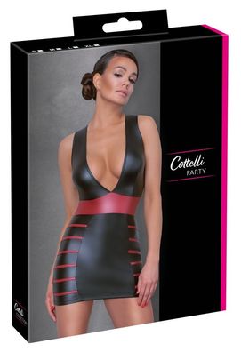 Cottelli PARTY - Figurbetonendes Kleid, schwarz/ rot, Mattlook
