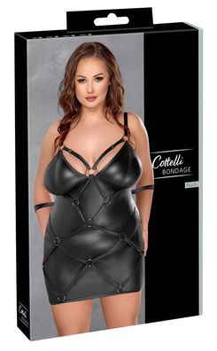 Cottelli Bondage PLUS - Fesselndes Mattlook-Kleid mit Handfesseln