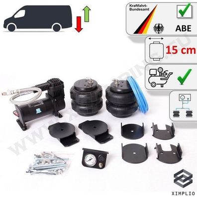 Luftfederung 15cm Einkreisanlage + Kompressor TÜV Boxer X250 X290-X295 2014-2021