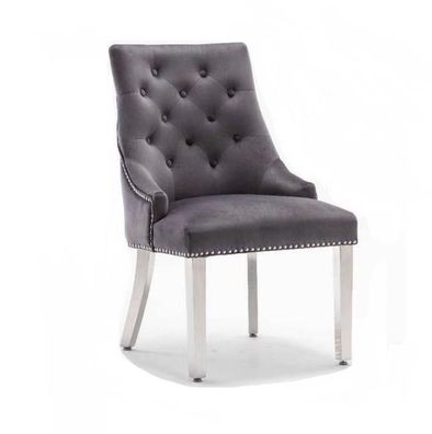 Stuhl Esszimmer Design Textil Stühle Möbel Luxus Holz Lehnstuhl Chesterfield