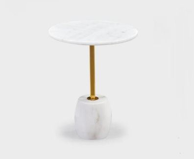 Couchtisch Hochwertig stilvolle Kaffeetisch Weiß Beistelltisch Marmor Tisch