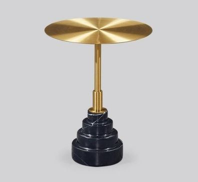 Beistelltisch Tisch Design Luxus Tische Möbel Edelstahl Runder Metall Gold