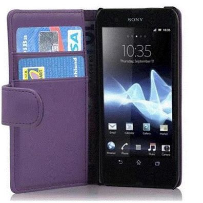 Cadorabo Hülle für Sony Xperia T in Flieder Violett Handyhülle aus glattem Kunstle...