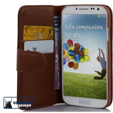 Cadorabo Hülle für Samsung Galaxy S4 in KAKAO BRAUN Handyhülle aus glattem Kunstle...