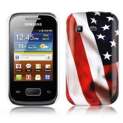 Cadorabo Hülle kompatibel mit Samsung Galaxy POCKET mit STARS AND Stripes Aufdruck...