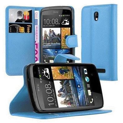 Cadorabo Hülle kompatibel mit HTC Desire 500 in Pastell BLAU - Schutzhülle mit ...