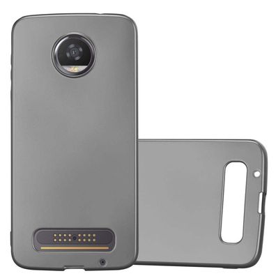 Cadorabo Hülle kompatibel mit Motorola MOTO Z2 in Metallic GRAU - Schutzhülle aus ...