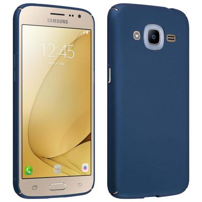 Cadorabo Hülle kompatibel mit Samsung Galaxy J2 2016 in METALL BLAU - Hard Case ...