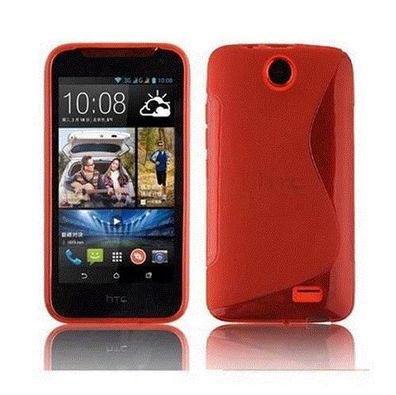 Cadorabo Hülle kompatibel mit HTC Desire 310 in Inferno ROT - Schutzhülle aus ...