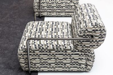 Designer Sessel Moderner 1-Sitzer Wohnzimmer Luxus Polster Textil Möbel