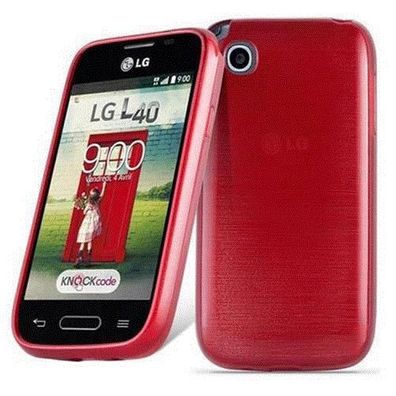 Cadorabo Hülle kompatibel mit LG L40 in ROT - Schutzhülle aus flexiblem TPU Siliko...