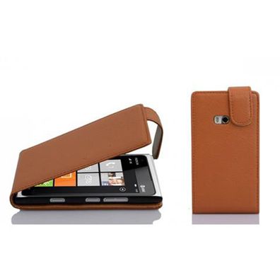 Cadorabo Hülle für Nokia Lumia 900 in COGNAC BRAUN Handyhülle im Flip Design aus ...