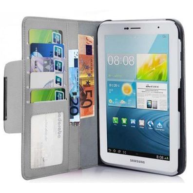 Cadorabo Hülle für Samsung Galaxy Tab 2 (7.0 Zoll) - Hülle in BLÜTEN WEIß – Schutz...