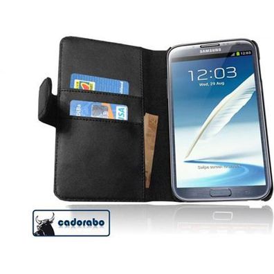 Cadorabo Hülle für Samsung Galaxy NOTE 2 in KAVIAR Schwarz Handyhülle aus glattem ...