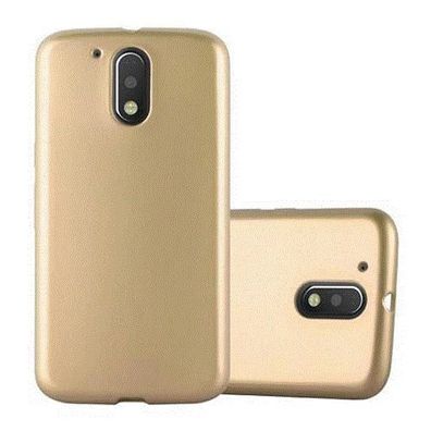 Cadorabo Hülle kompatibel mit Motorola MOTO G4 / G4 PLUS in Metallic GOLD - Schutz...