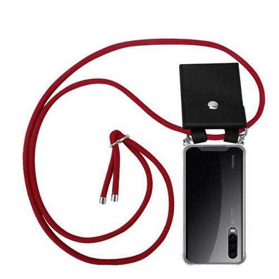 Cadorabo Handy Kette kompatibel mit Huawei P30 in RUBIN ROT - Silikon Schutzhülle ...