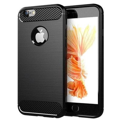 Cadorabo Hülle kompatibel mit Apple iPhone 6 / 6S in Brushed Schwarz - Schutzhülle...
