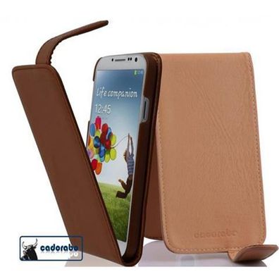 Cadorabo Hülle für Samsung Galaxy S4 in KAKAO BRAUN Handyhülle im Flip Design aus ...