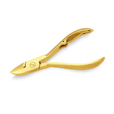Nagelzange 24 Karat gold beschichtet Fußpflege Zange rostfrei 12 cm