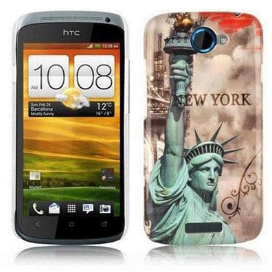 Cadorabo Hülle kompatibel mit HTC ONE S mit NEW YORK - Freiheitsstatue Aufdruck - ...