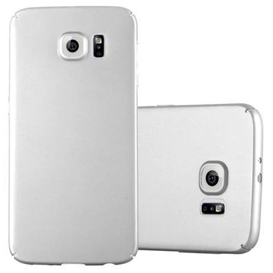 Cadorabo Hülle kompatibel mit Samsung Galaxy S6 in METALL SILBER - Hard Case Schut...
