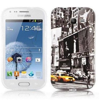 Cadorabo Hülle kompatibel mit Samsung Galaxy TREND LITE mit NEW YORK CAB Aufdruck ...