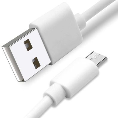 Cadorabo Micro USB Kabel in WEIß - 1 Meter Micro USB Kabel 2A kompatibel mit Gerät...