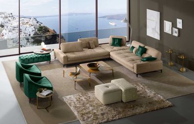 Leder L-Form Luxus Sofas Sofas Ecke Ecksofa Couch Italienische Möbel Prianera