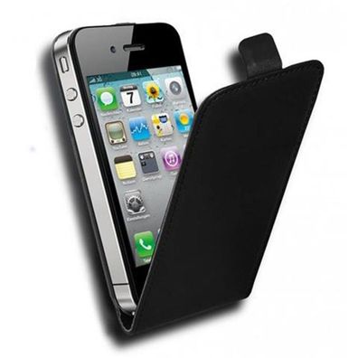 Cadorabo Hülle für Apple iPhone 4 / iPhone 4S in KAVIAR Schwarz Handyhülle im ...
