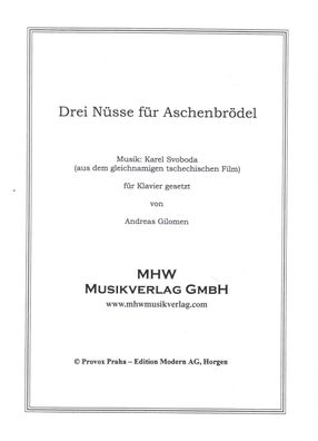 Klavier Noten : Drei 3 Nüsse für Aschenbrödel- mittelschwer (Karel Svoboda Film)