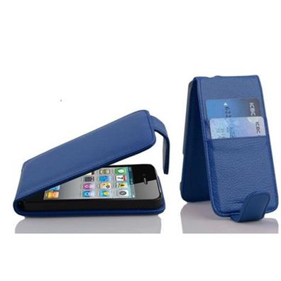 Cadorabo Hülle für Apple iPhone 4 / iPhone 4S in Atlantik BLAU Handyhülle im Flip ...